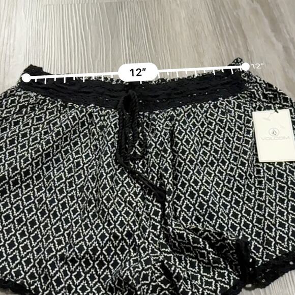 Volcom Black & White Simple Things Jacquard Soft Knit Shorts Size S - Picture 6 of 8